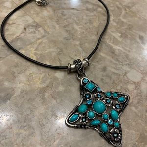 Turquoise Four-pointed Star Necklace